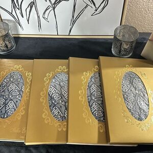 Stella Elyse leg wear S/M fishnet leggings navy blue/grey new set of 4